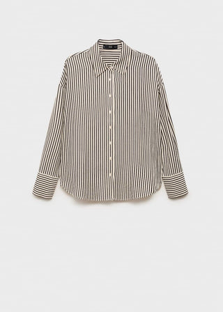 Camisa Manga Corta con Estampado de Rayas