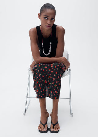 Enagua Midi con Estampado de Flores