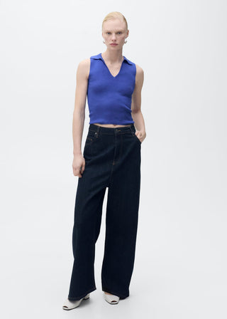 Blusa de Punto Cuello Polo