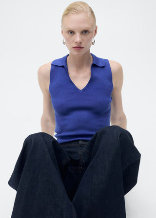 Blusa de Punto Cuello Polo