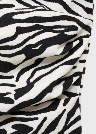 Camiseta Drapeada con Estampado Animal Print