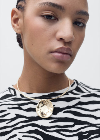 Camiseta Drapeada con Estampado Animal Print