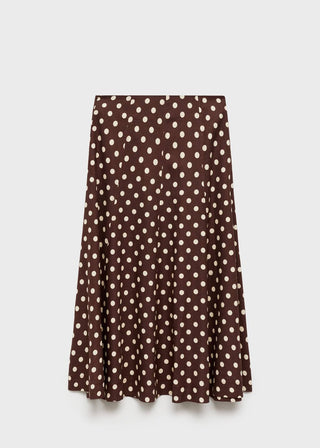 Enagua Midi de Lino con Estampado de Puntos