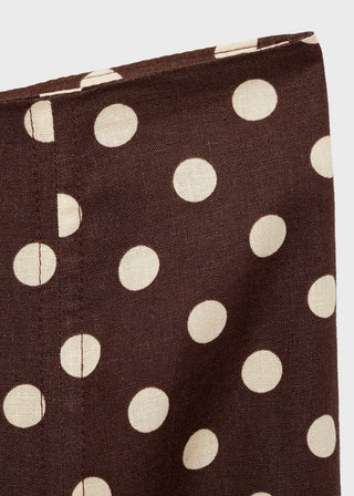 Enagua Midi de Lino con Estampado de Puntos