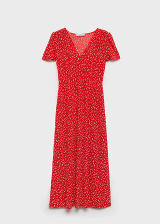 Vestido Manga Corta con Estampado Floral