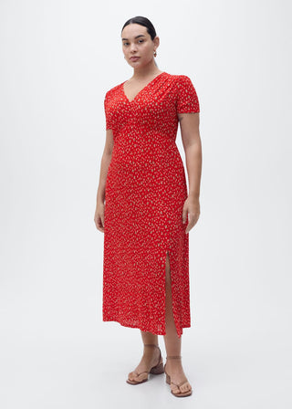 Vestido Manga Corta con Estampado Floral