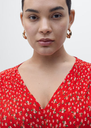 Vestido Manga Corta con Estampado Floral