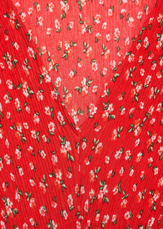 Vestido Manga Corta con Estampado Floral