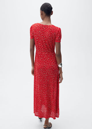 Vestido Manga Corta con Estampado Floral