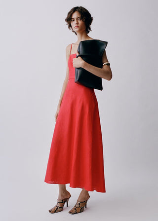 Vestido de Lino con Detalle de Lazo