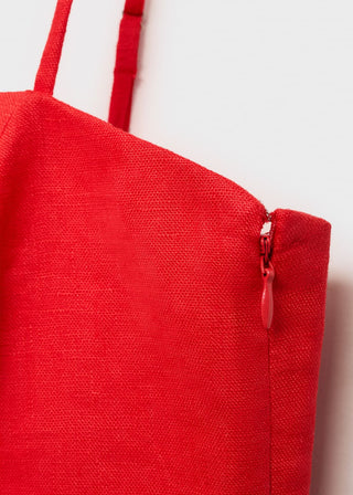 Vestido de Lino con Detalle de Lazo