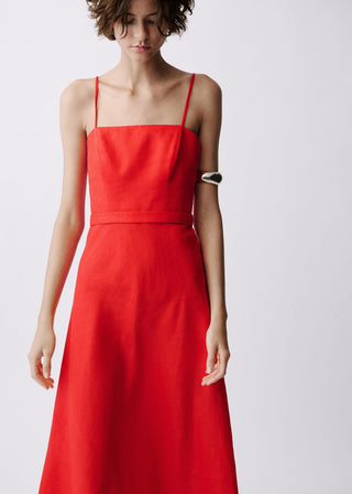 Vestido de Lino con Detalle de Lazo