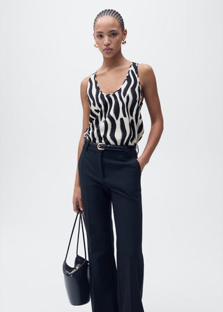 Blusa de Tirantes con Estampado de Cebra