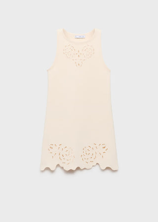 Vestido de Punto con Detalles Calados