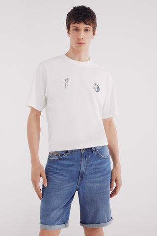 Short Denim con Detalle Dobladillo