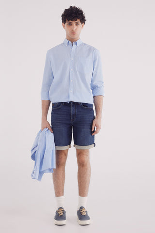 Short Denim con Detalle Dobladillo