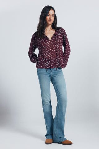 Blusa Manga Larga con Estampado Floral
