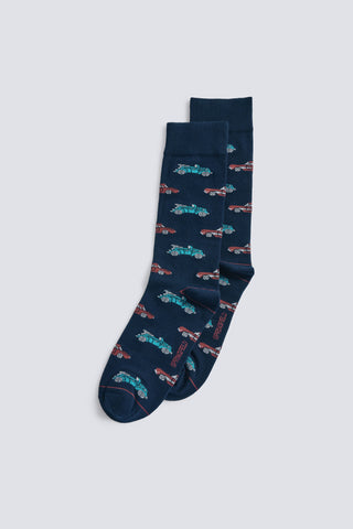 Medias con Estampado Coche de Algodón, Hombre