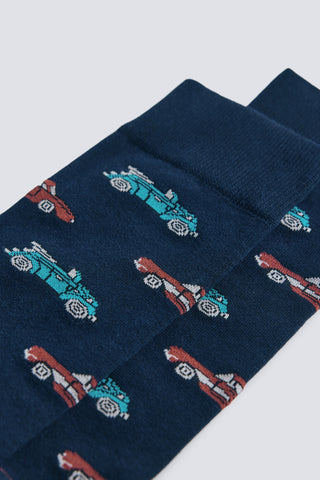 Medias con Estampado Coche de Algodón, Hombre