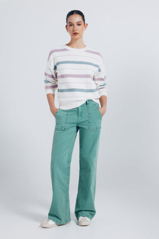 Sudadera Cuello Redondo Estampado Rayas