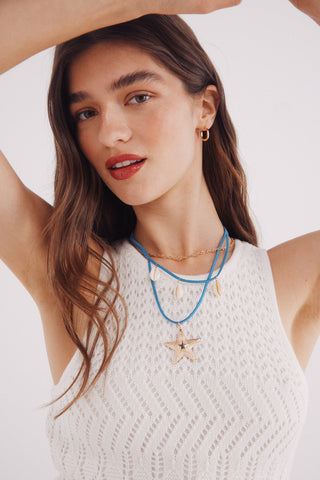 Vestido sin Mangas con Detalles Calados