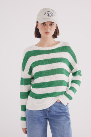 Sudadera Cuello Redondo Estampado Rayas