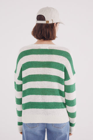 Sudadera Cuello Redondo Estampado Rayas