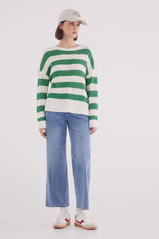 Sudadera Cuello Redondo Estampado Rayas