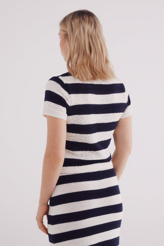 Polo Manga Corta con Estampado de Rayas