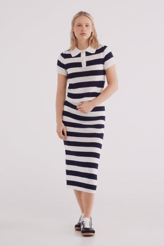 Polo Manga Corta con Estampado de Rayas