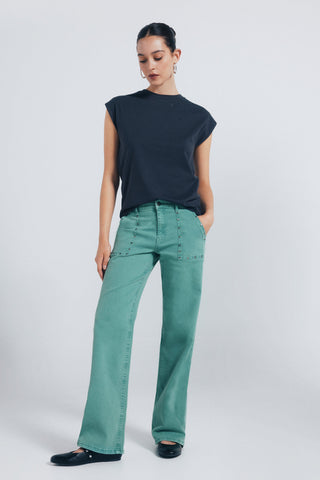 Camiseta Manga Corta con Tachuelas