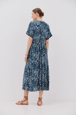 Vestido Manga Capa Estampado