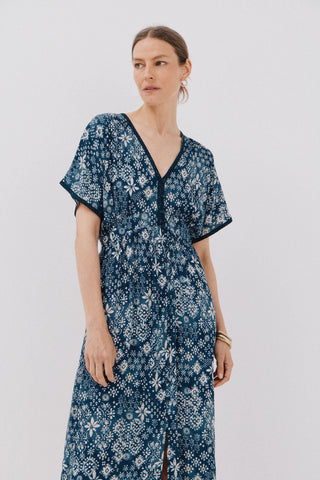 Vestido Manga Capa Estampado