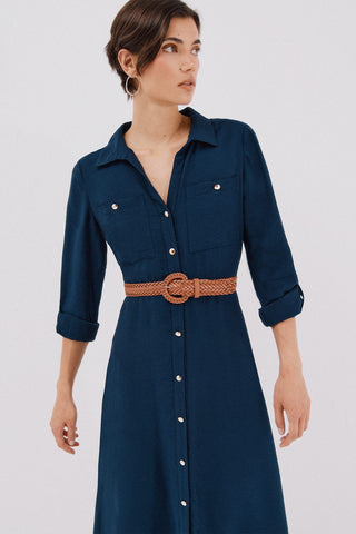Vestido Camisero con Detalle Cinturón