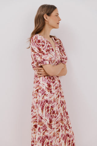 Vestido Manga Corta con Estampado