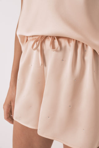 Set de Pijama 2 Piezas de Satén con Encaje