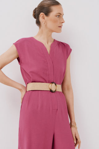 Enterizo con Cinturón de Rafia