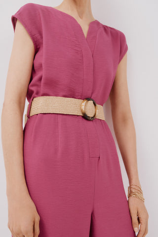 Enterizo con Cinturón de Rafia