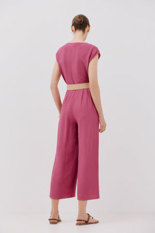 Enterizo con Cinturón de Rafia