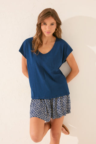 Camiseta Manga Corta con Escarcha.