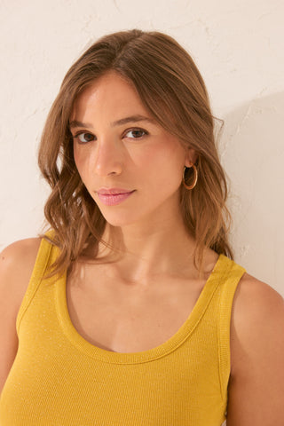 Camiseta de Tirantes con Tejido Acanalado