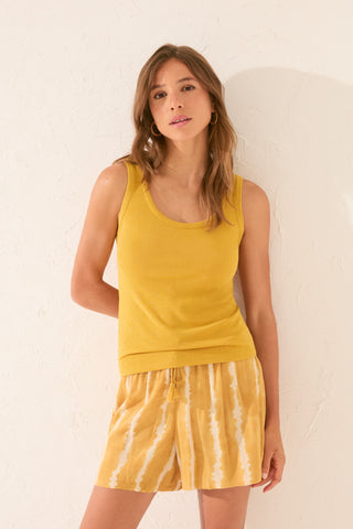 Camiseta de Tirantes con Tejido Acanalado