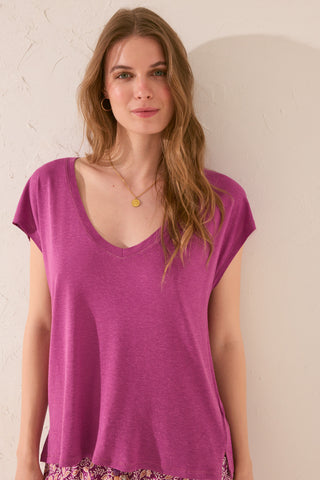 Camiseta Cuello V Manga Corta