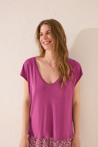 Camiseta Cuello V Manga Corta