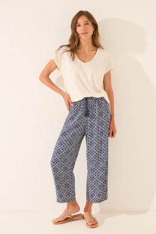 Pantalón con Cintura Elástica Estampado.