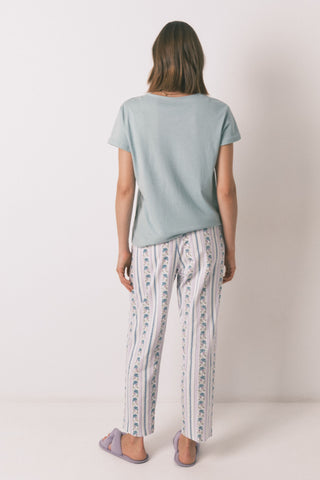 Pantalón Capri con Cintura Elástica Estampado Floral