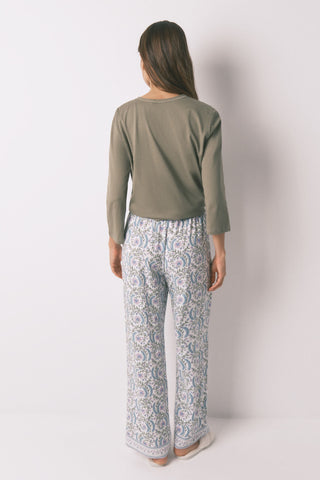 Pantalón con Cintura Elástica Estampado Floral