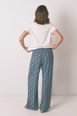 Pantalón con Cintura Elástica Estampado Floral
