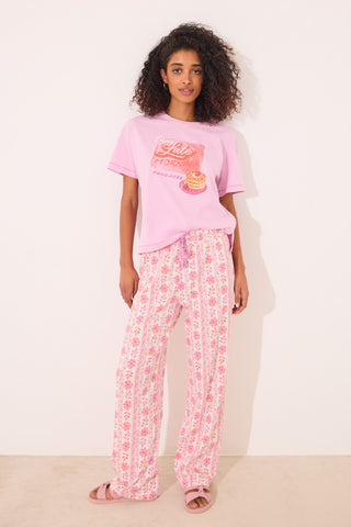Pantalón de Algodón con Cintura Elástica Estampado
