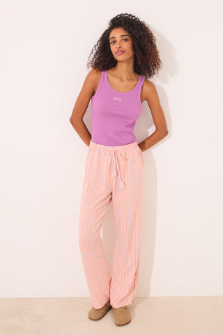 Pantalón con Cintura Elástica de Rayas